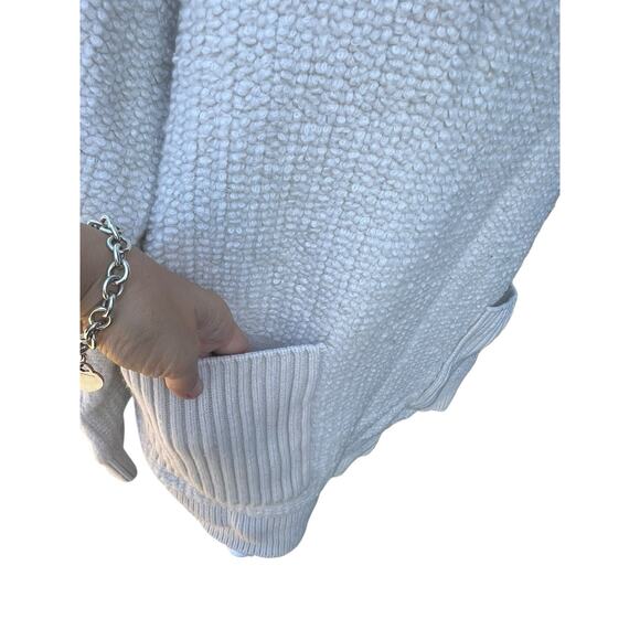 LISA YANG Cream Soft thick Cashmere 100% Knit Women's Pullover Cardigan Size 2 - Picture 6 of 11